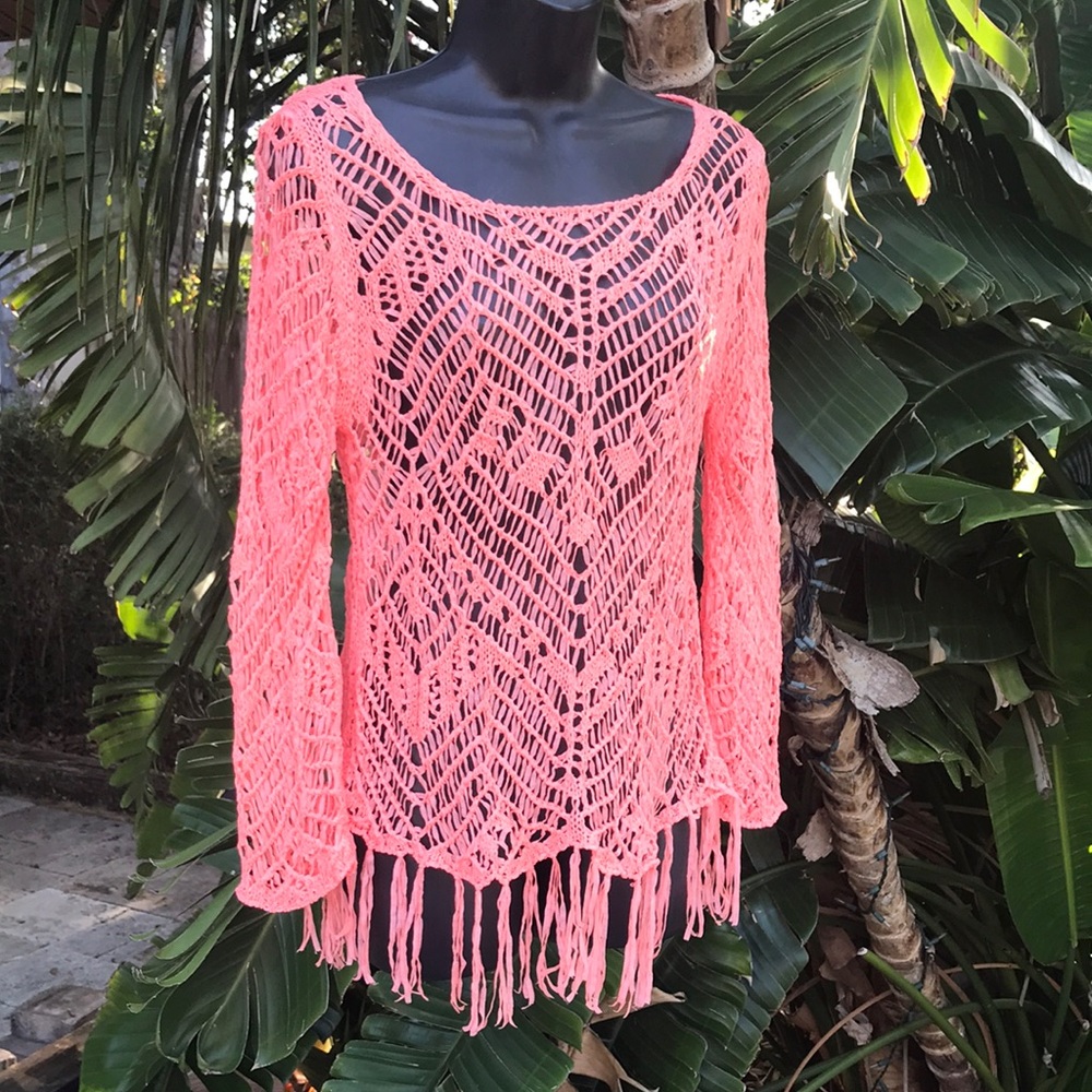 Neon crochet top or cover up